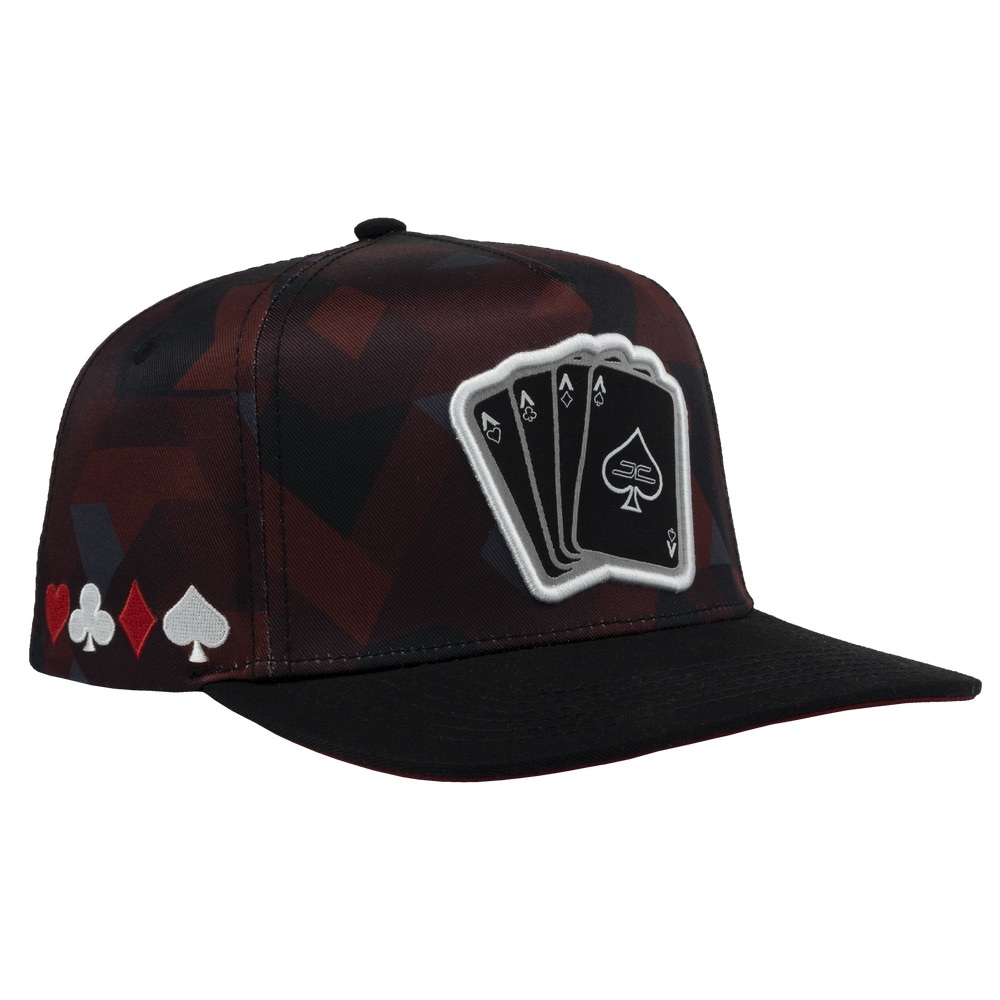 Poker camo burgundy cap
